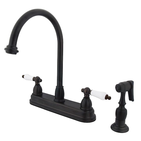 Kingston Brass Restoration Centerset Kitchen Faucet, Oil Rubbed Bronze KB3755PLBS